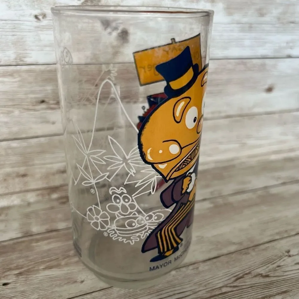 McDonald's Drinking Glass Mayor McCheese Say Cheeseburger 1977 Action Series‎